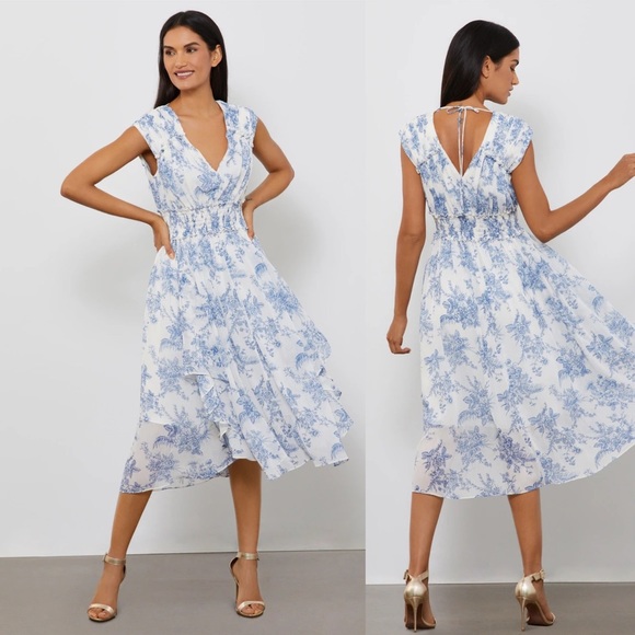 NWT BCBG MAXAZARIA FLORAL DRESS - Picture 3 of 11